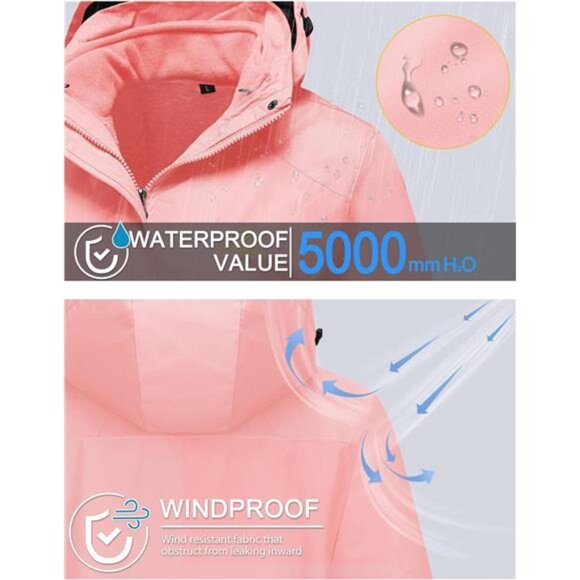 Women's 3-in-1 Winter Coat: Water-Resistant Snow Ski Jacket - Picture 4 of 7